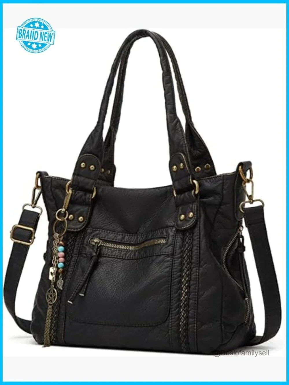 Large Hobo Crossbody Bag Soft Faux Leather Vintage Y2K Tote Shoulder Purse